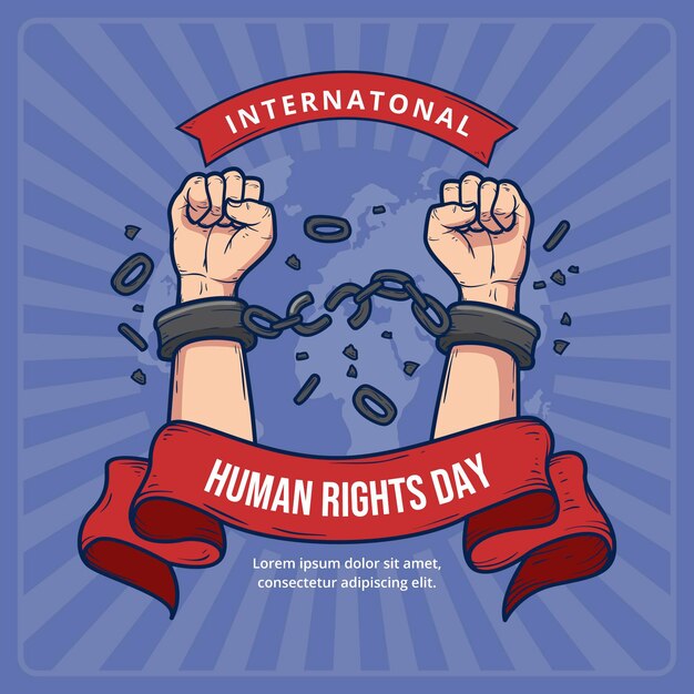 Hand drawn international human rights day illustration