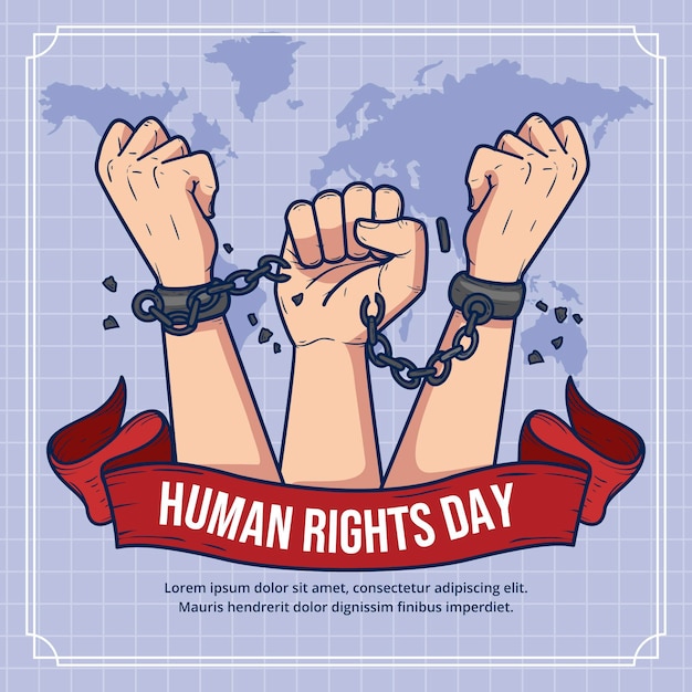 Hand drawn international human rights day illustration