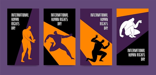 Free vector hand drawn international human rights day instagram stories collection