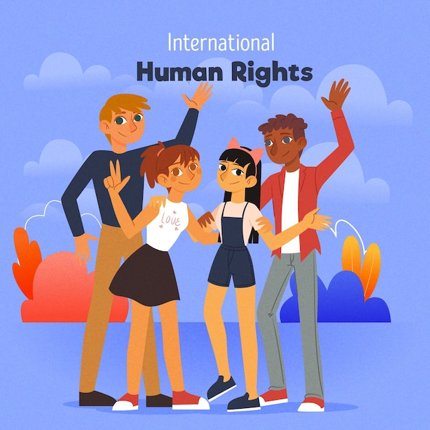 Hand drawn international human rights day