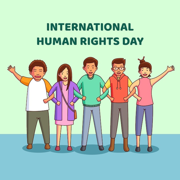 Hand drawn international human rights day