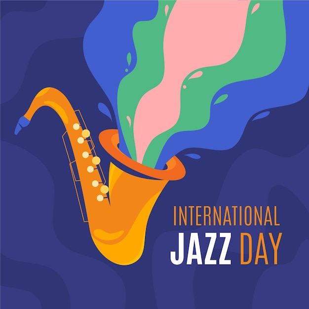 Free Vector hand drawn international jazz day illustration