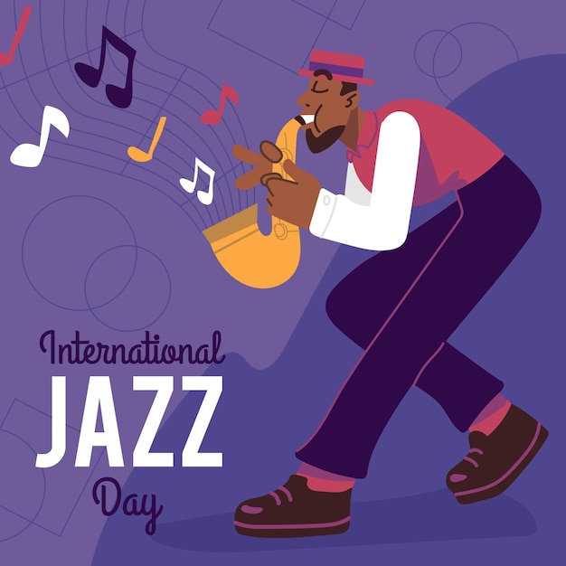 Free Vector hand drawn international jazz day illustration