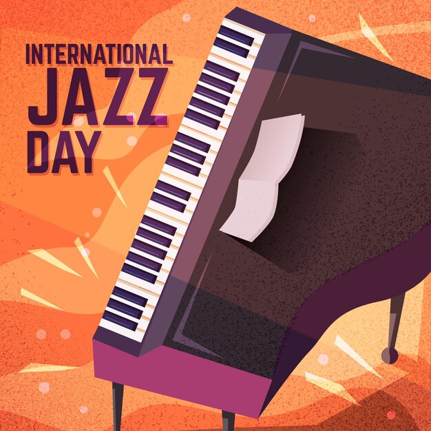 Hand drawn international jazz day illustration