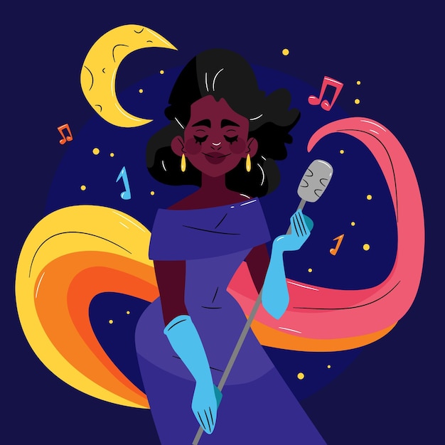 Free Vector hand drawn international jazz day illustration