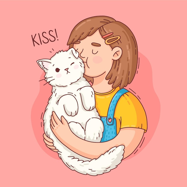 Hand drawn international kissing day illustration