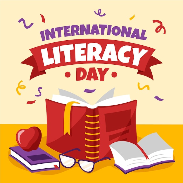 Hand drawn international literacy day