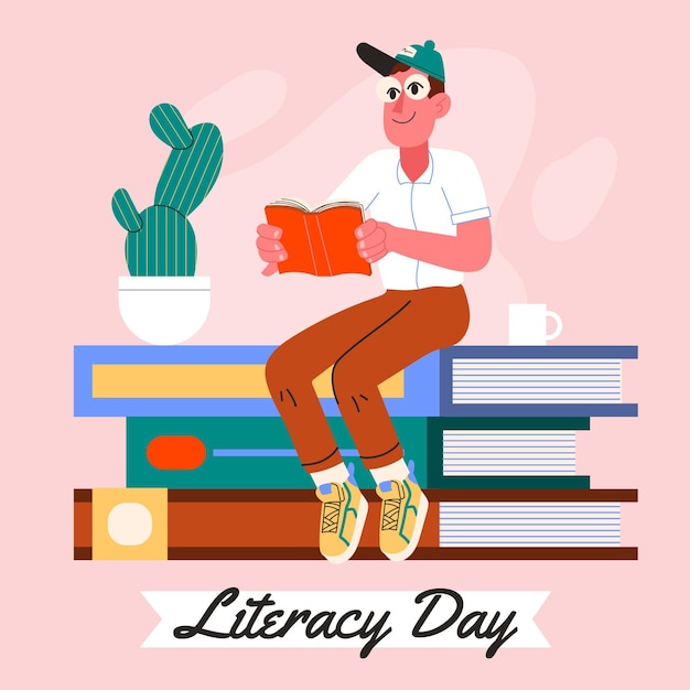 Free Vector hand drawn international literacy day