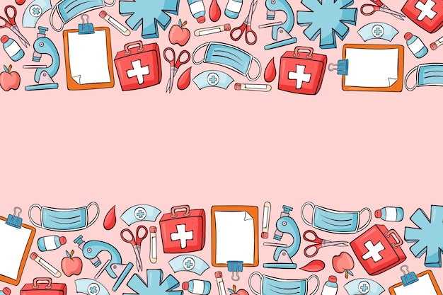 Hand drawn international nurses day background