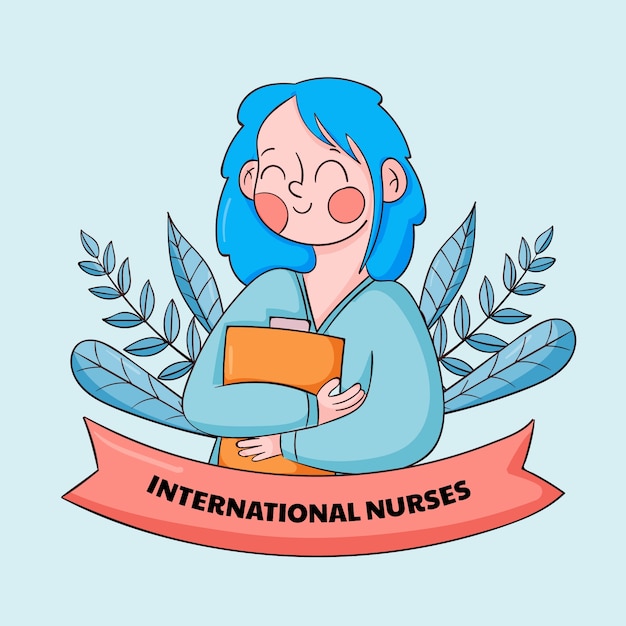 Free vector hand drawn international nurses day illustration