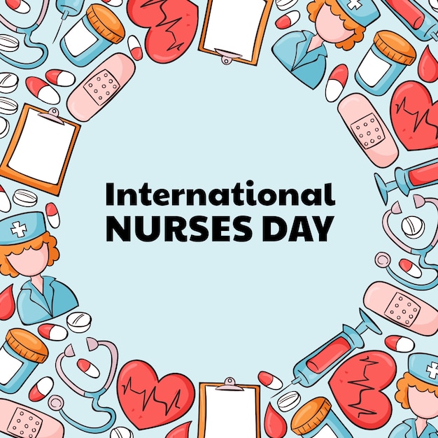 Free Vector hand drawn international nurses day illustration