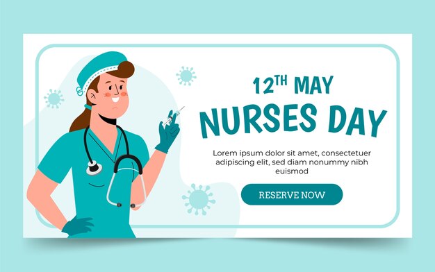 Hand drawn international nurses day social media post template