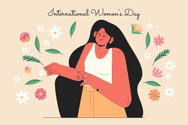 Hand drawn international women's day background