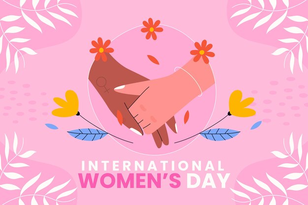 Hand drawn international women's day background