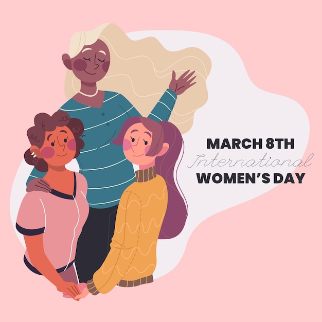 Hand drawn international women's day illustration