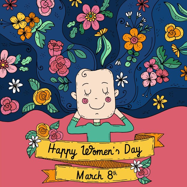 Hand drawn international women's day illustration