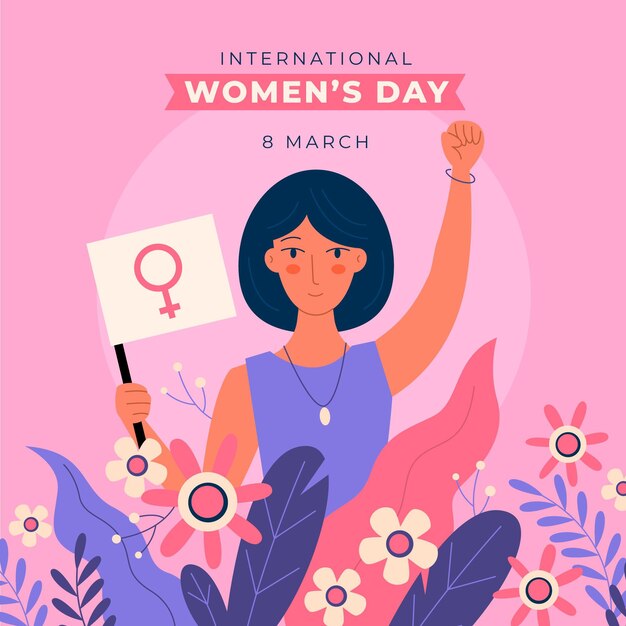 Hand drawn international women's day illustration