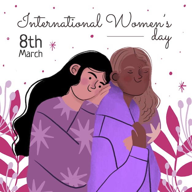 Hand drawn international women's day illustration