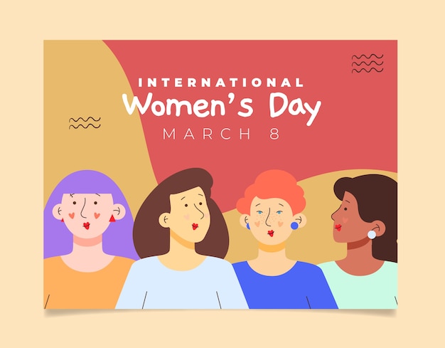 Hand drawn international women's day photocall template