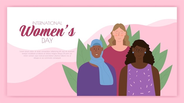 Hand drawn international women's day social media post template