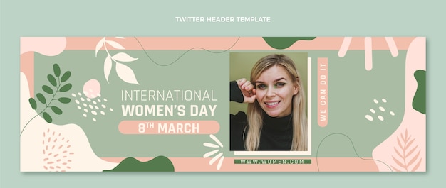 Hand drawn international women's day twitter header