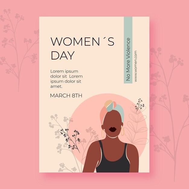 Hand drawn international women's day vertical poster template