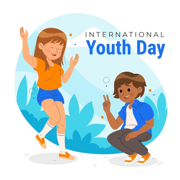 Free Vector hand drawn international youth day illustration