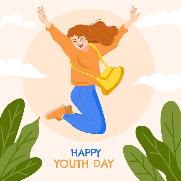 Free Vector hand drawn international youth day illustration