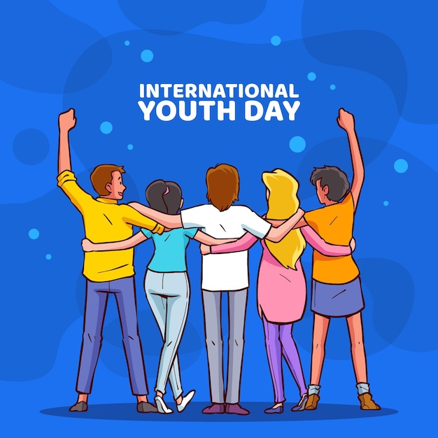 Free Vector hand drawn international youth day illustration