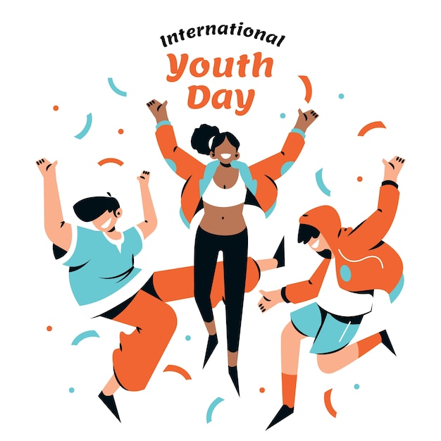 Free vector hand drawn international youth day illustration