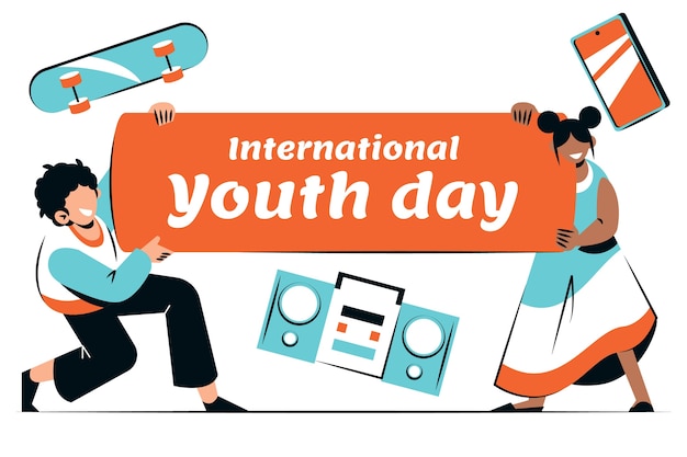 Free Vector hand drawn international youth day illustration