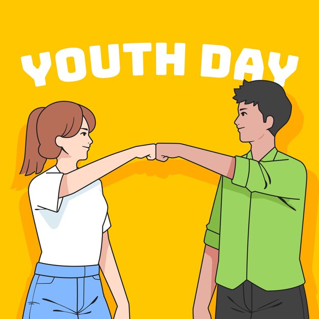 Hand drawn international youth day illustration