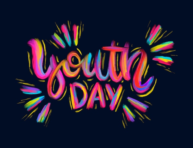 Hand drawn international youth day illustration