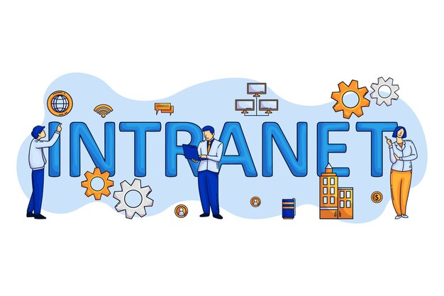 Hand drawn intranet illustration