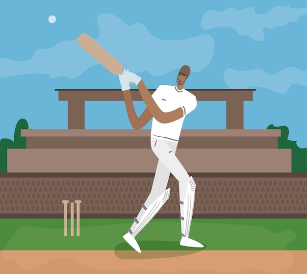 Free Vector hand drawn ipl cricket illustration