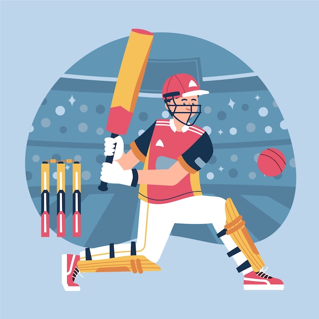 Hand drawn ipl cricket illustration