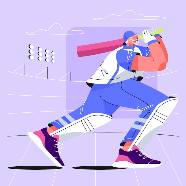 Free Vector hand drawn ipl cricket illustration