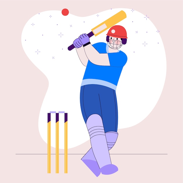 Free Vector hand drawn ipl cricket illustration