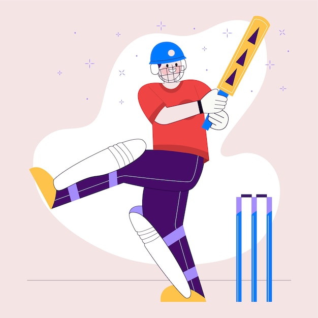 Free Vector hand drawn ipl cricket illustration