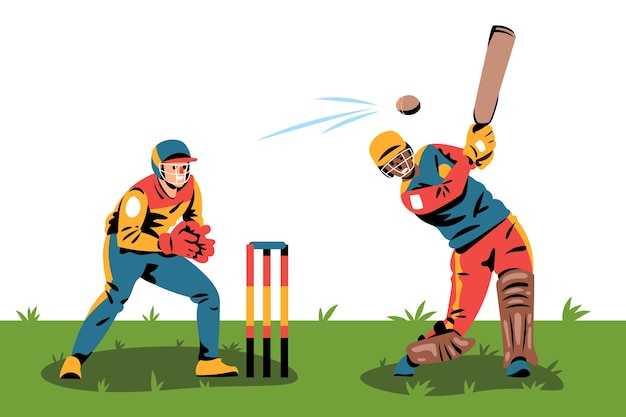 Free Vector hand drawn ipl cricket illustration