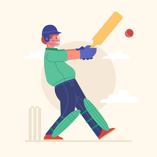 Free Vector hand drawn ipl cricket illustration