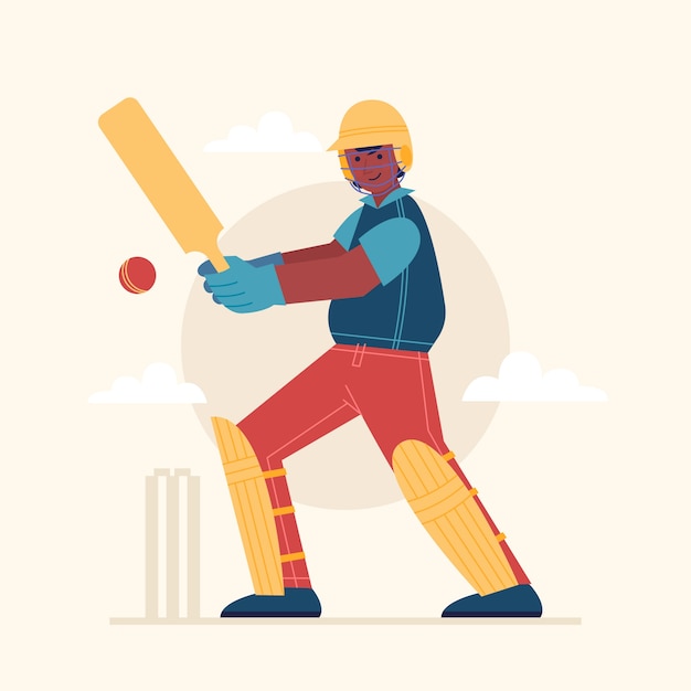 Hand drawn ipl cricket illustration