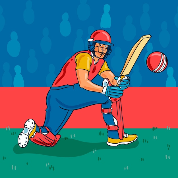 Hand drawn ipl cricket illustration