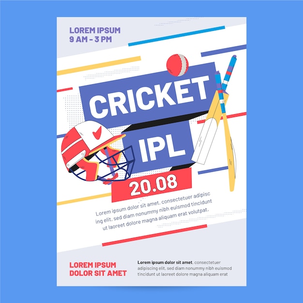 Hand drawn ipl cricket poster