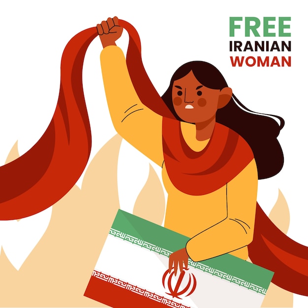 Free Vector hand drawn iranian women illustration