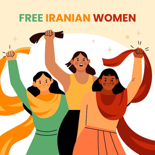 Free Vector hand drawn iranian women illustration