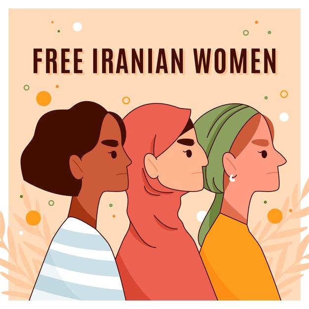 Hand drawn iranian women illustration