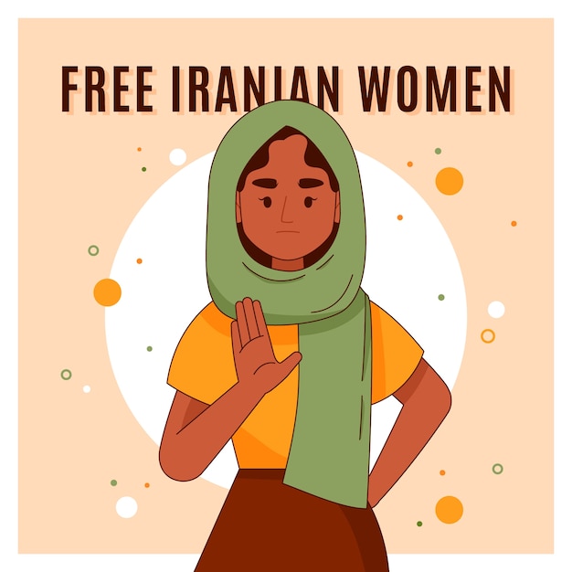 Free Vector hand drawn iranian women illustration