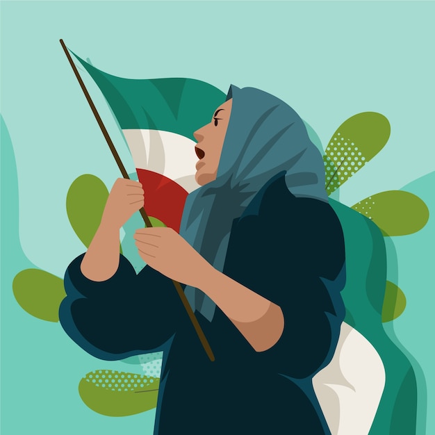 Free Vector hand drawn iranian women illustration