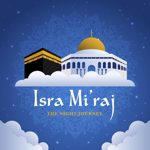 Hand drawn isra miraj illustration